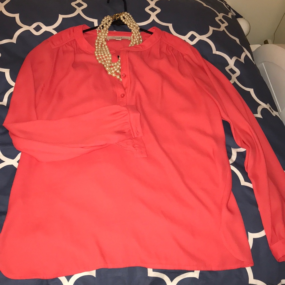 Coral LOFT blouse